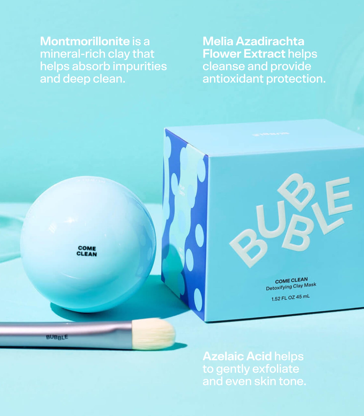 Bubble Skincare | Come Clean Detoxifying Clay Mask with Brush