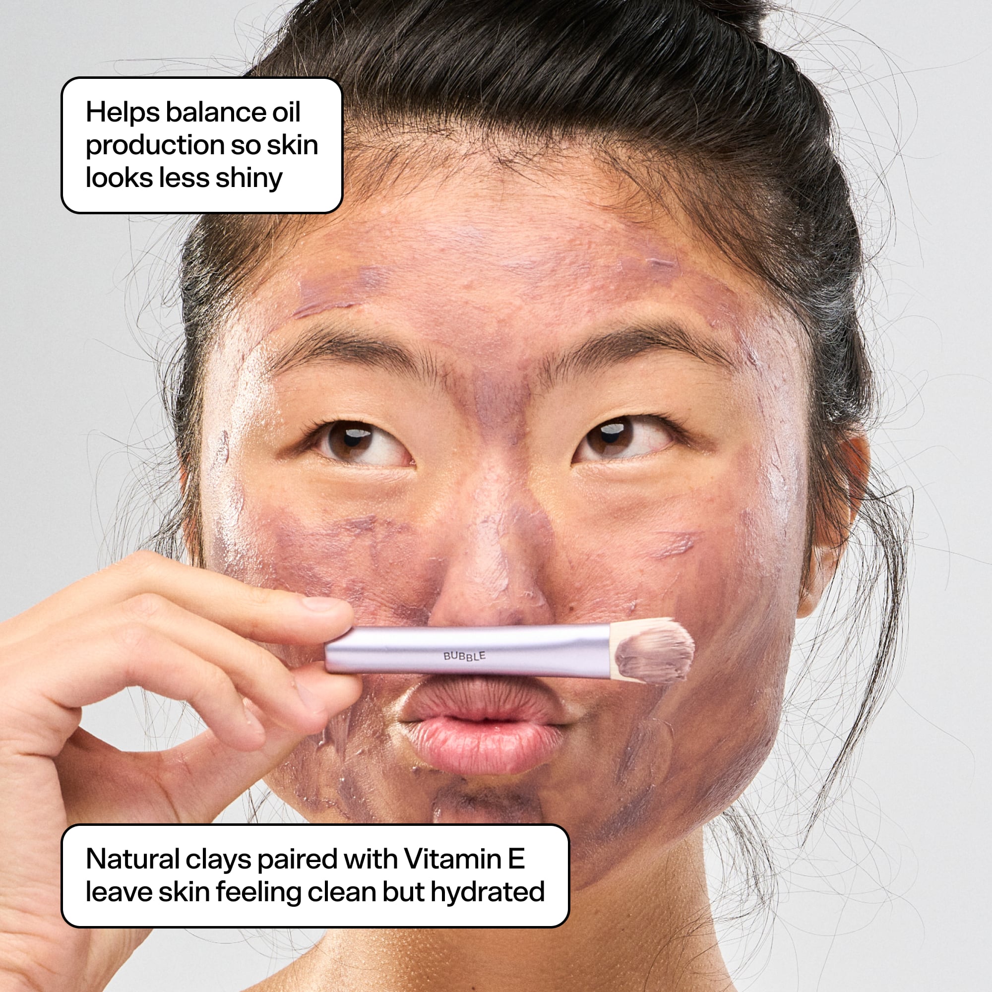 Come Clean Detoxifying Clay Mask with Brush Applicator – Bubble